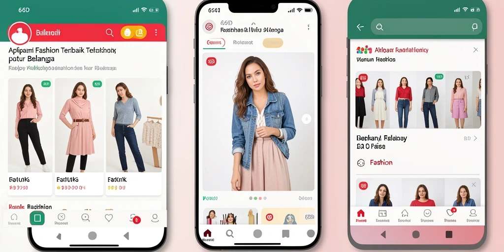 Tampilan antarmuka aplikasi 66D menampilkan koleksi fashion terkini dan akses mudah ke produk.
