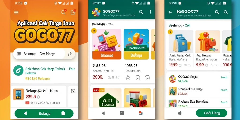 Tampilan antarmuka GOGO77 dengan fitur Cek Harga yang menarik.