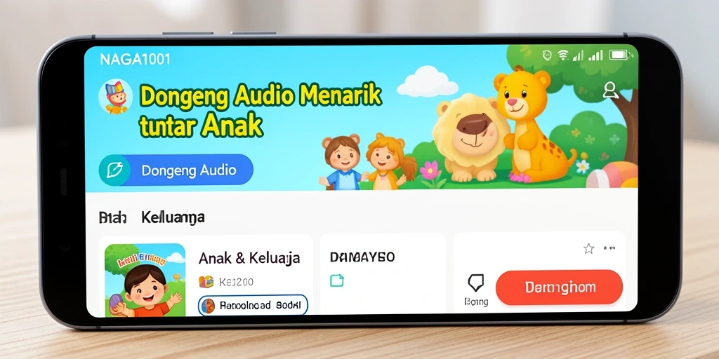 Antarmuka NAGA1001 yang menarik untuk mendengarkan Dongeng Audio.