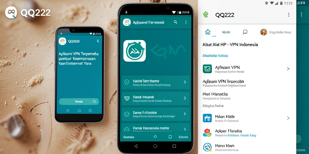 Tampilan antarmuka pengguna aplikasi QQ222 yang sederhana dan intuitif.