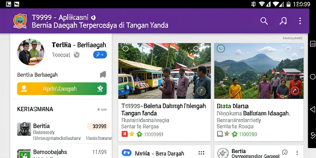Tampilan antarmuka aplikasi T9999 yang modern dan informatif.